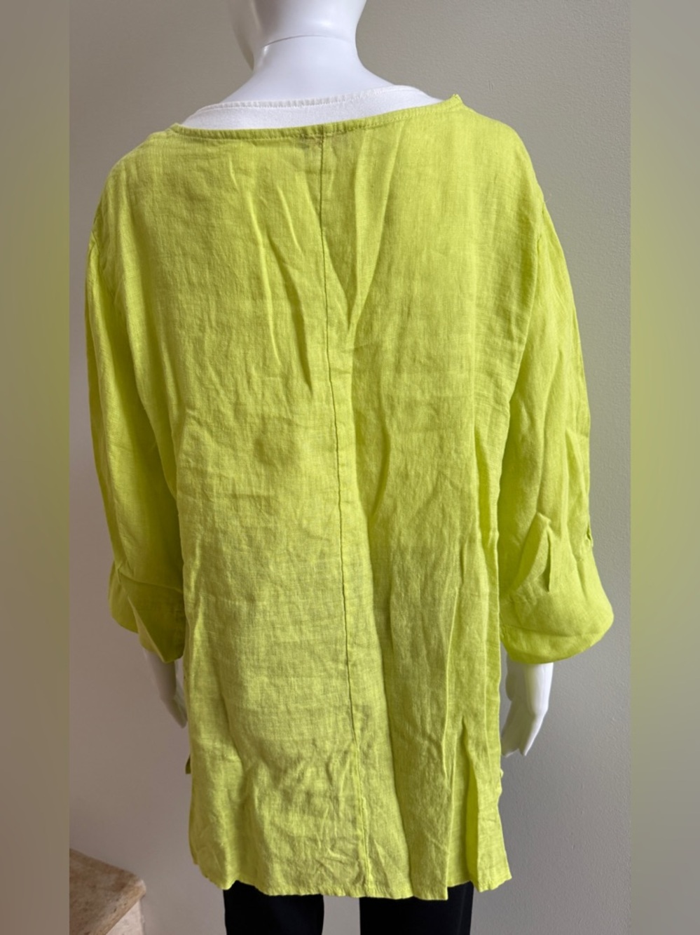 DEVITALIA Linen Ruffle Top Tunic, One Size - Picture 4 of 7